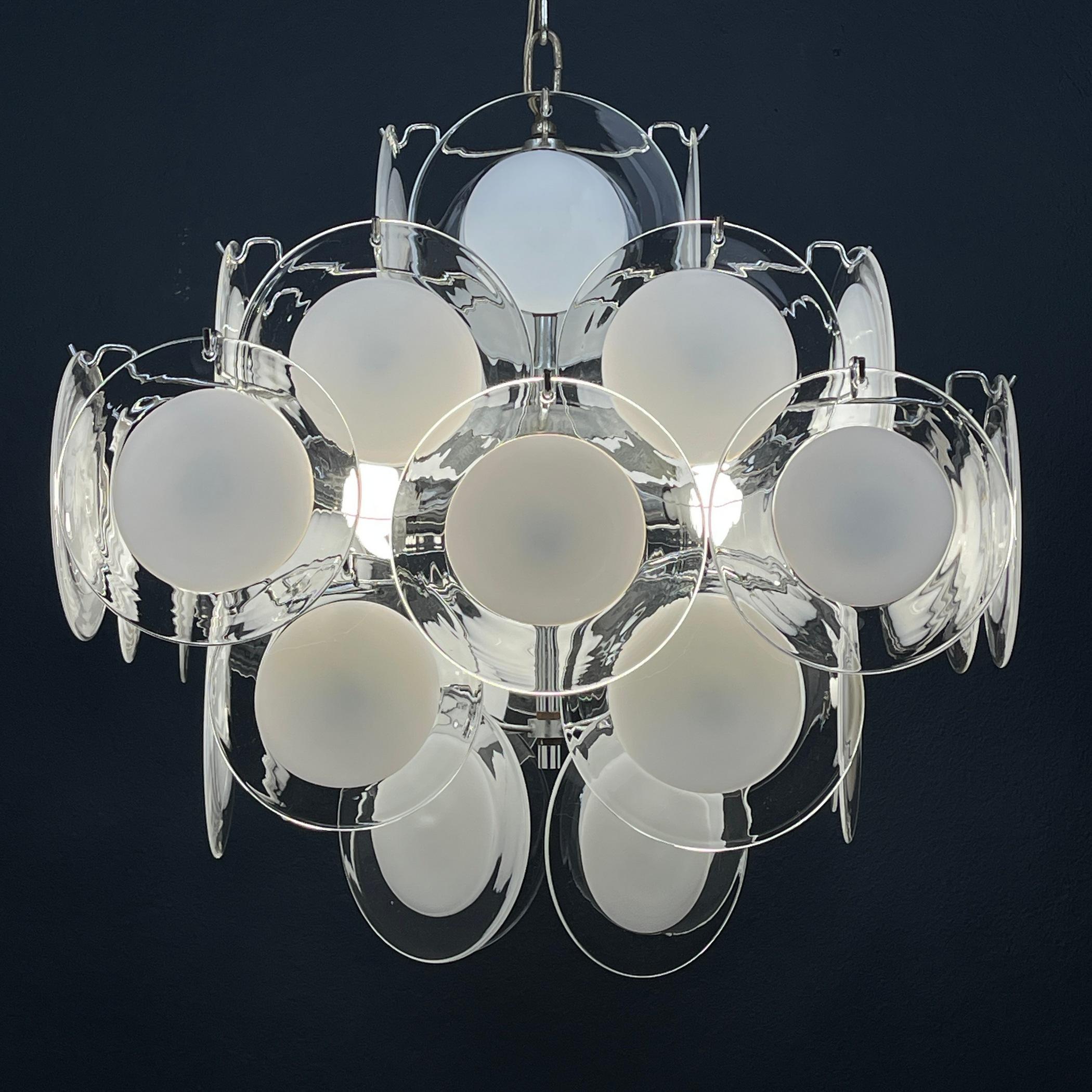 Mid-Century Modern Murano chandelier by Gino Vistosi Italy 1970s For Sale