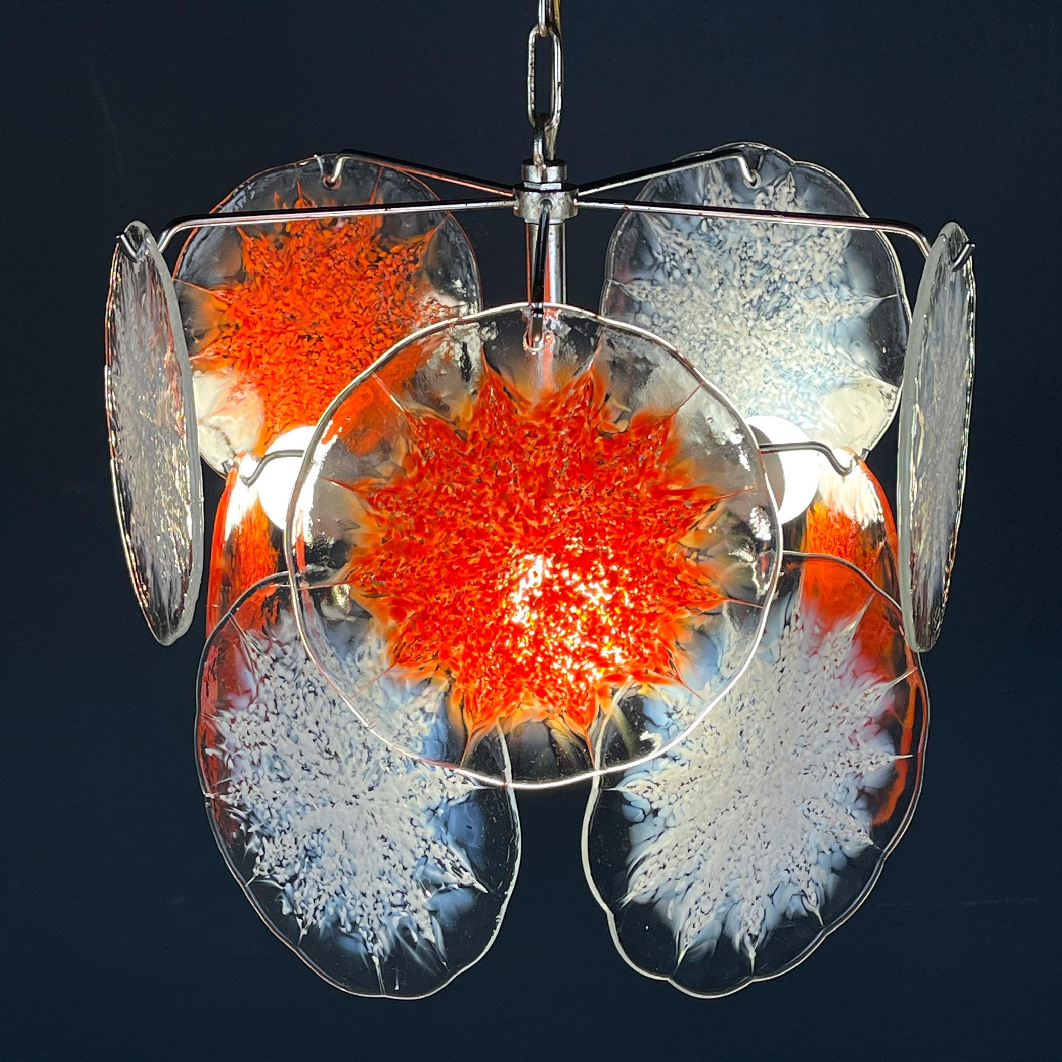 Mid-Century Modern Murano chandelier by Gino Vistosi Italy 1970s  For Sale