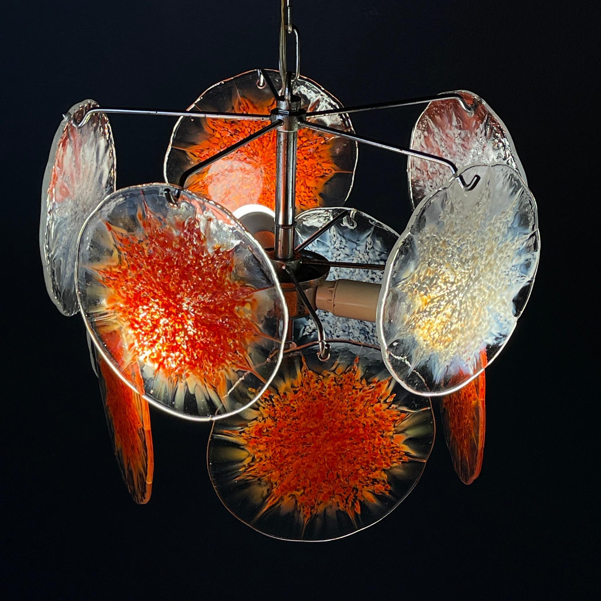 20th Century Murano chandelier by Gino Vistosi Italy 1970s  For Sale