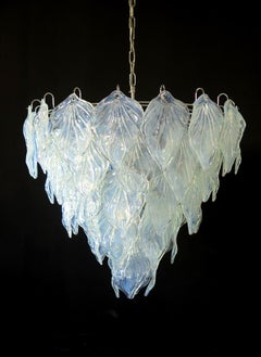 Murano Chandelier by Mazzega, 50 Opalino Glasses