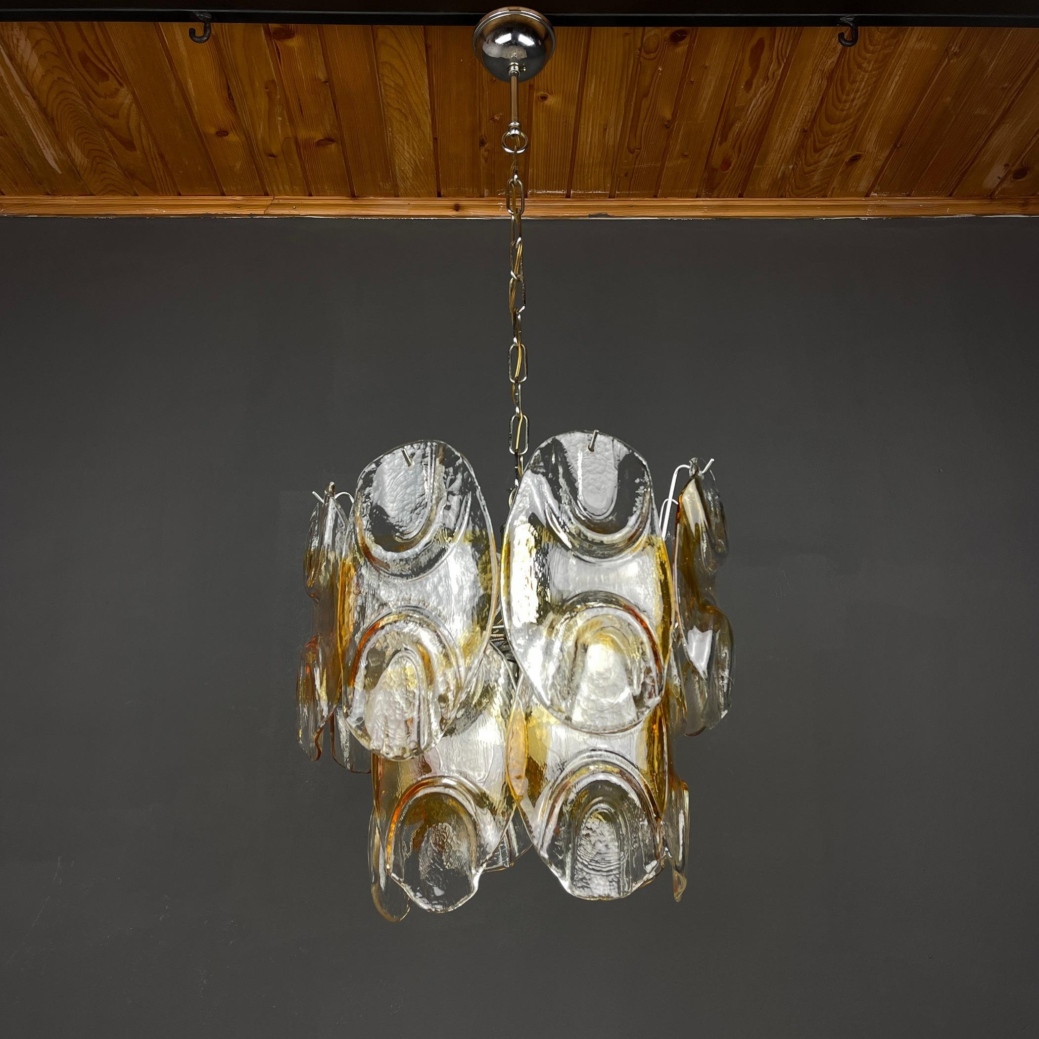 Mid-Century Modern Murano Chandelier by Mazzega, Italy, 1960s For Sale