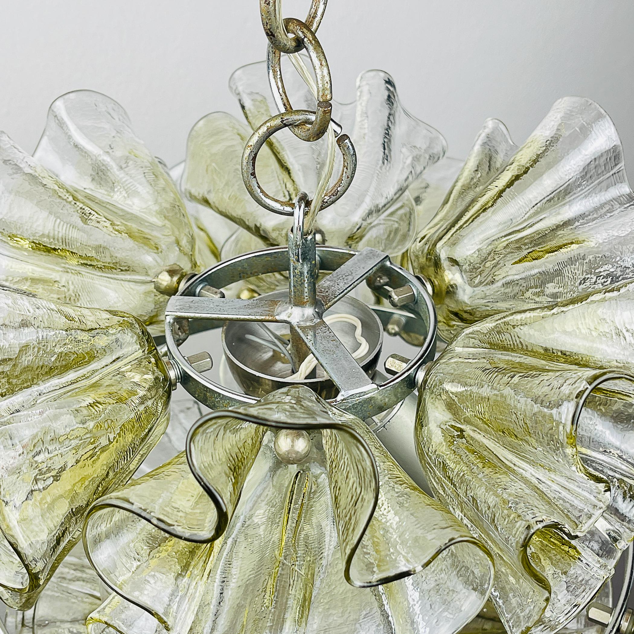 Murano chandelier by Mazzega Italy 1970s For Sale 3