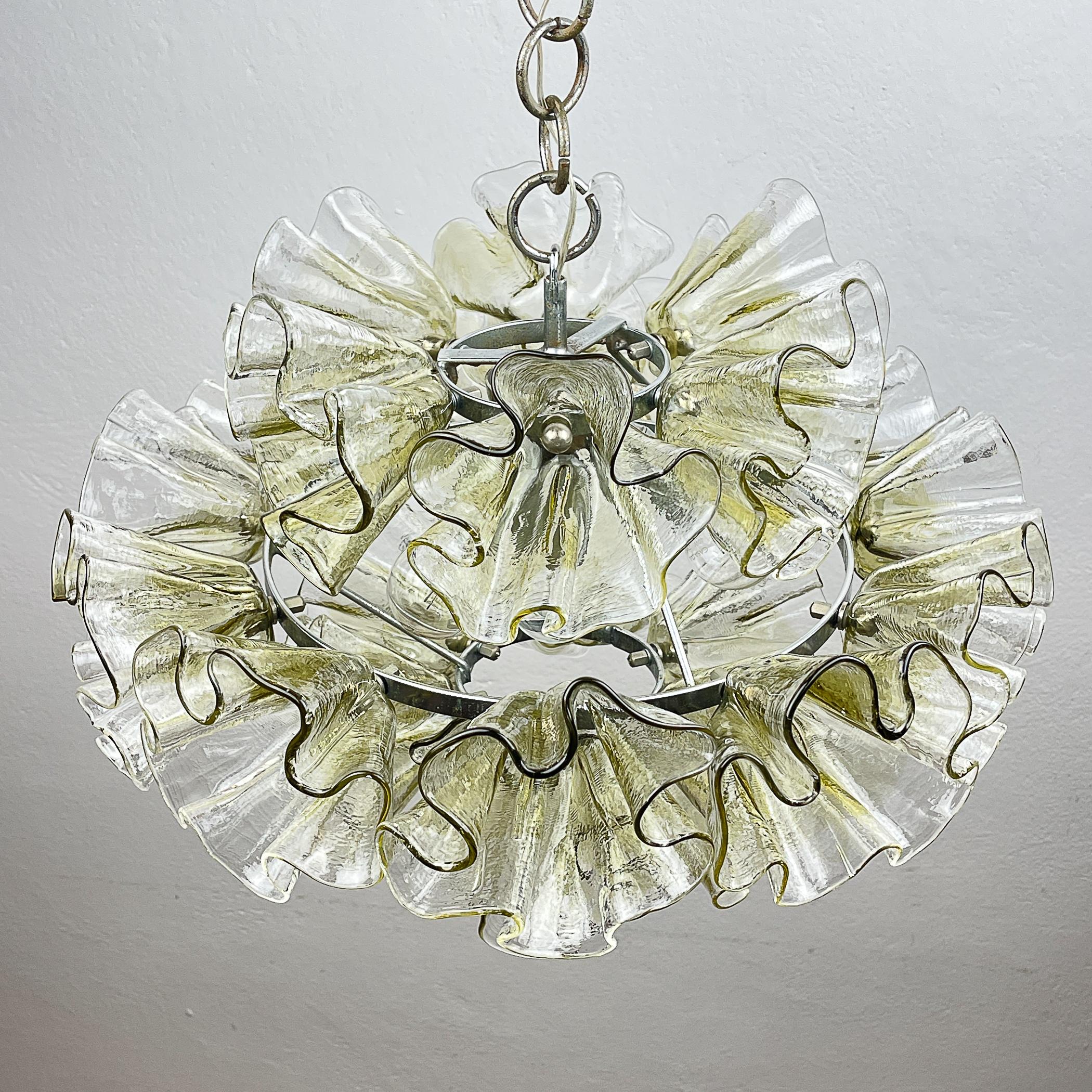 Murano chandelier by Mazzega Italy 1970s For Sale 9