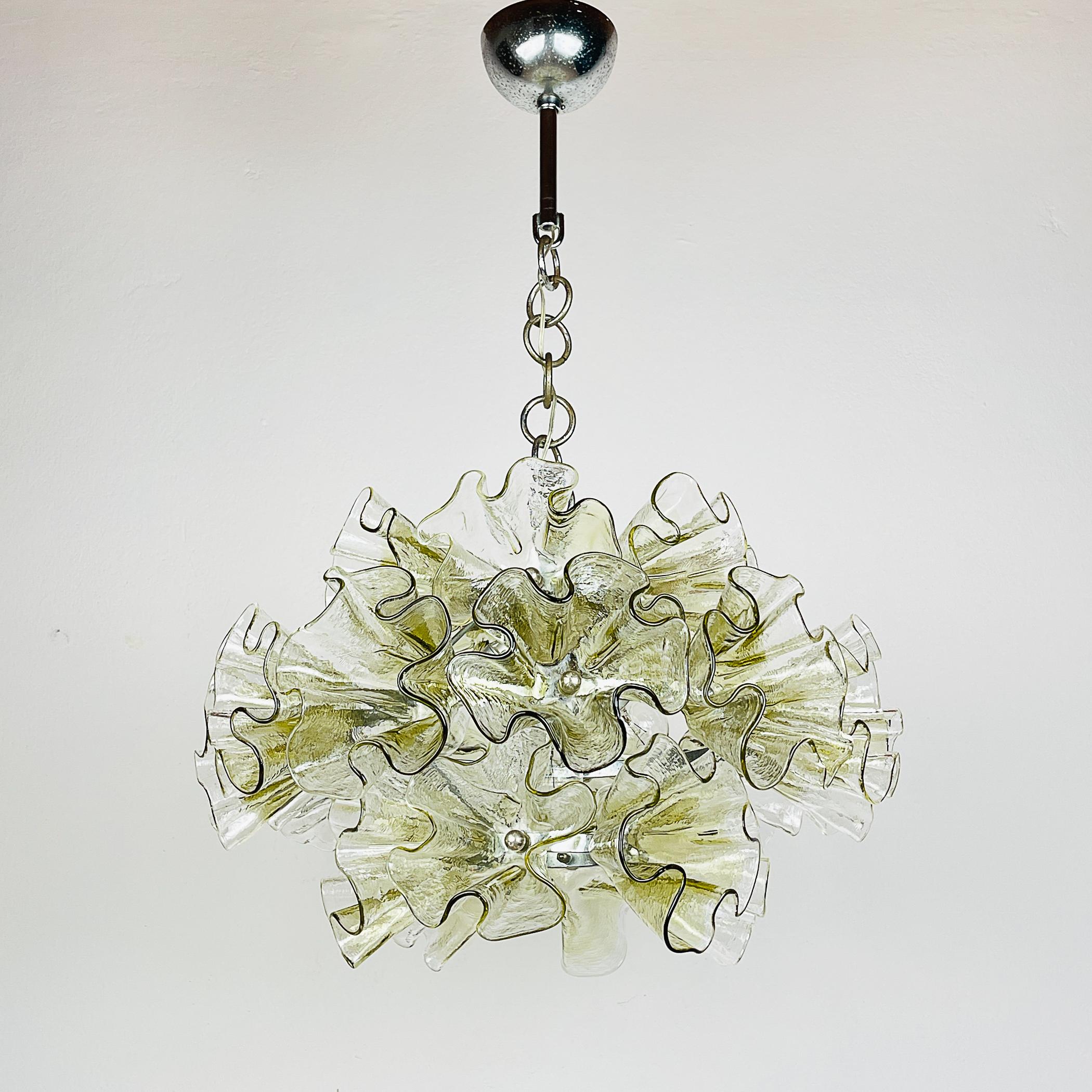 Italian Murano chandelier by Mazzega Italy 1970s For Sale