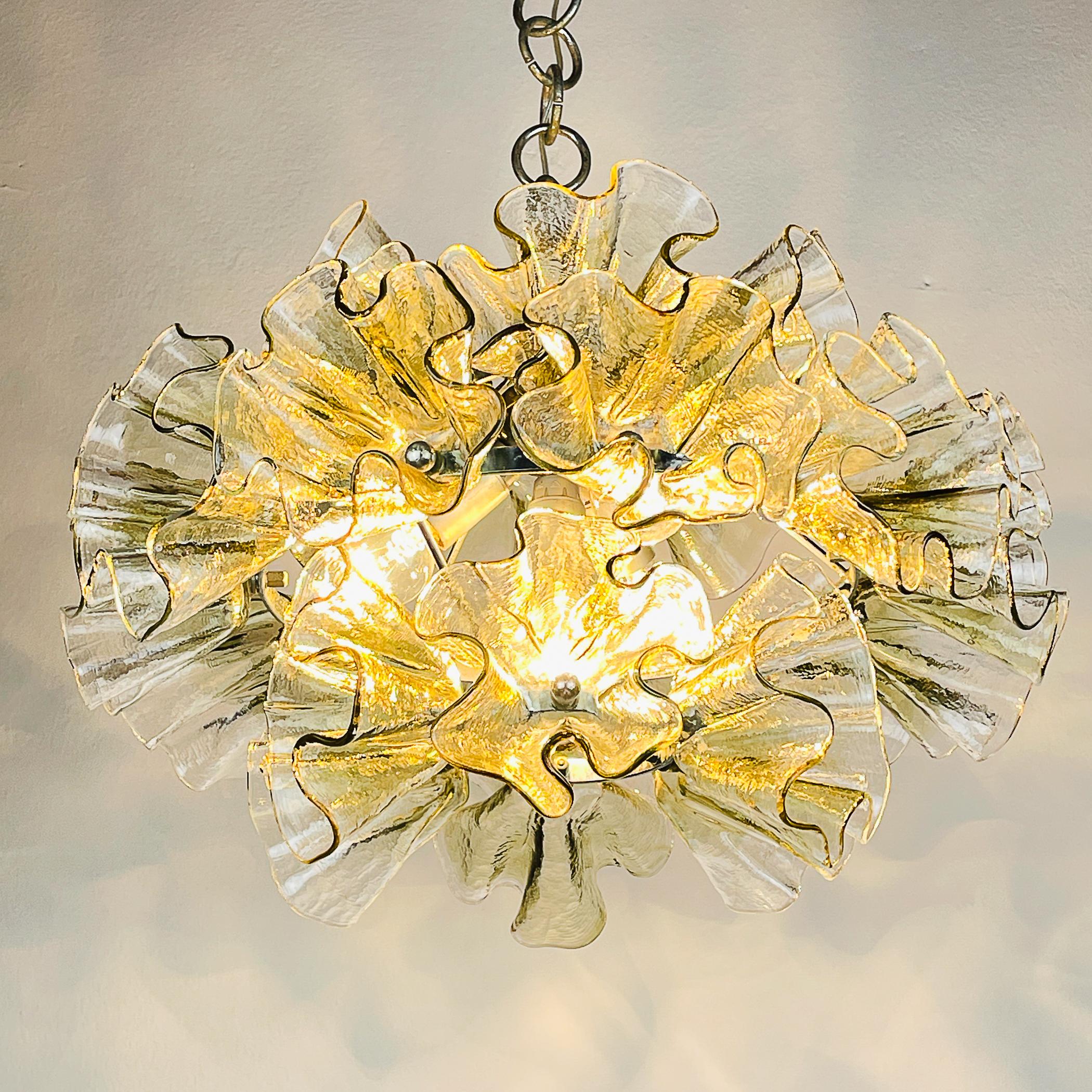 Murano chandelier by Mazzega Italy 1970s  For Sale 1