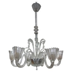 Murano-Kronleuchter von Seguso  6 Lights CIRCA 1960 Italien