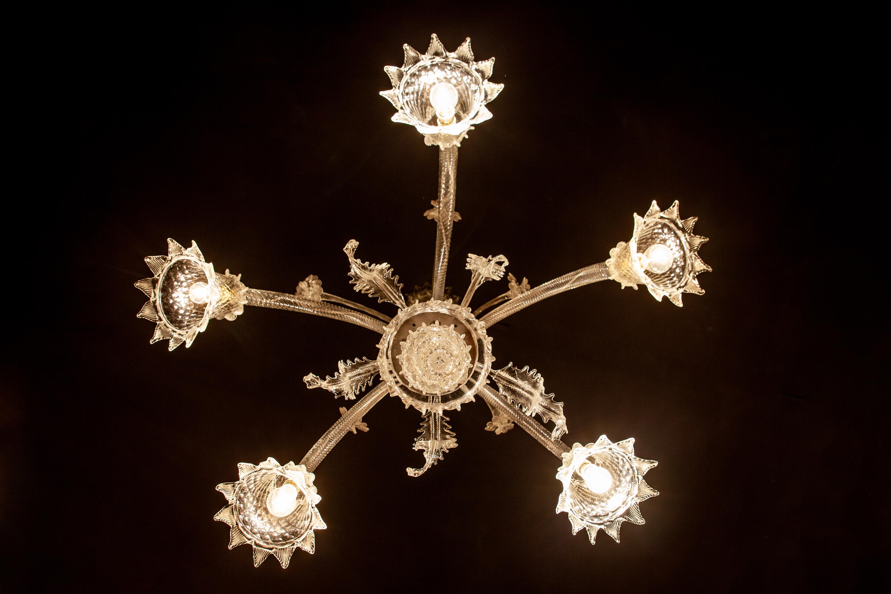 Lampadario di Murano di Seguso Venezia, 1970 in vendita 7