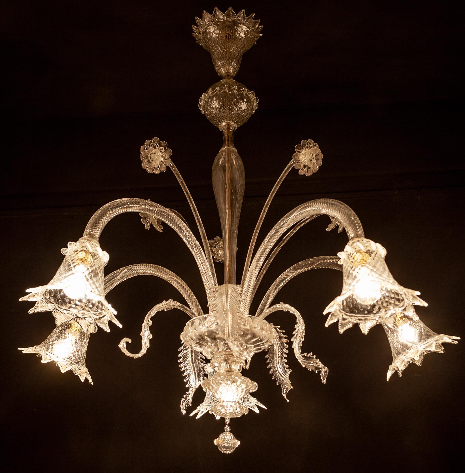 Lampadario di Murano di Seguso Venezia, 1970 In condizioni buone in vendita a Rome, IT