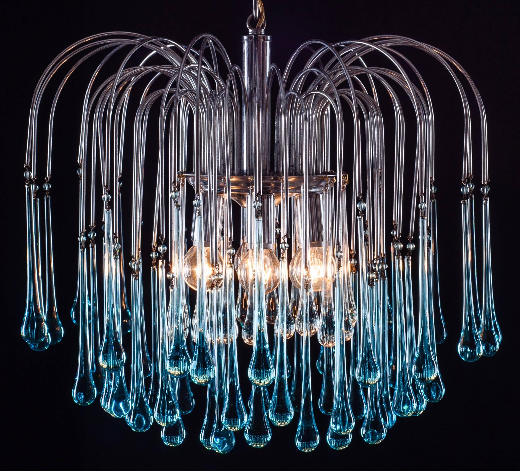 Murano Chandelier by Venini, 1960s Italiano en venta