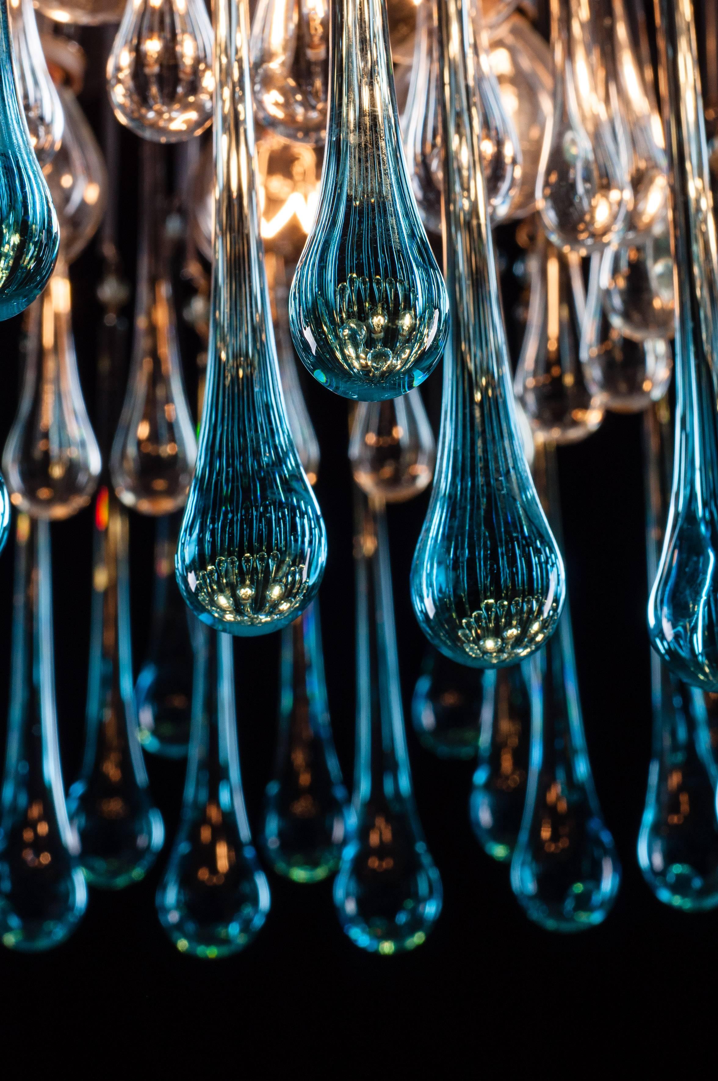 Murano Chandelier by Venini, 1960s Vidrio soplado en venta