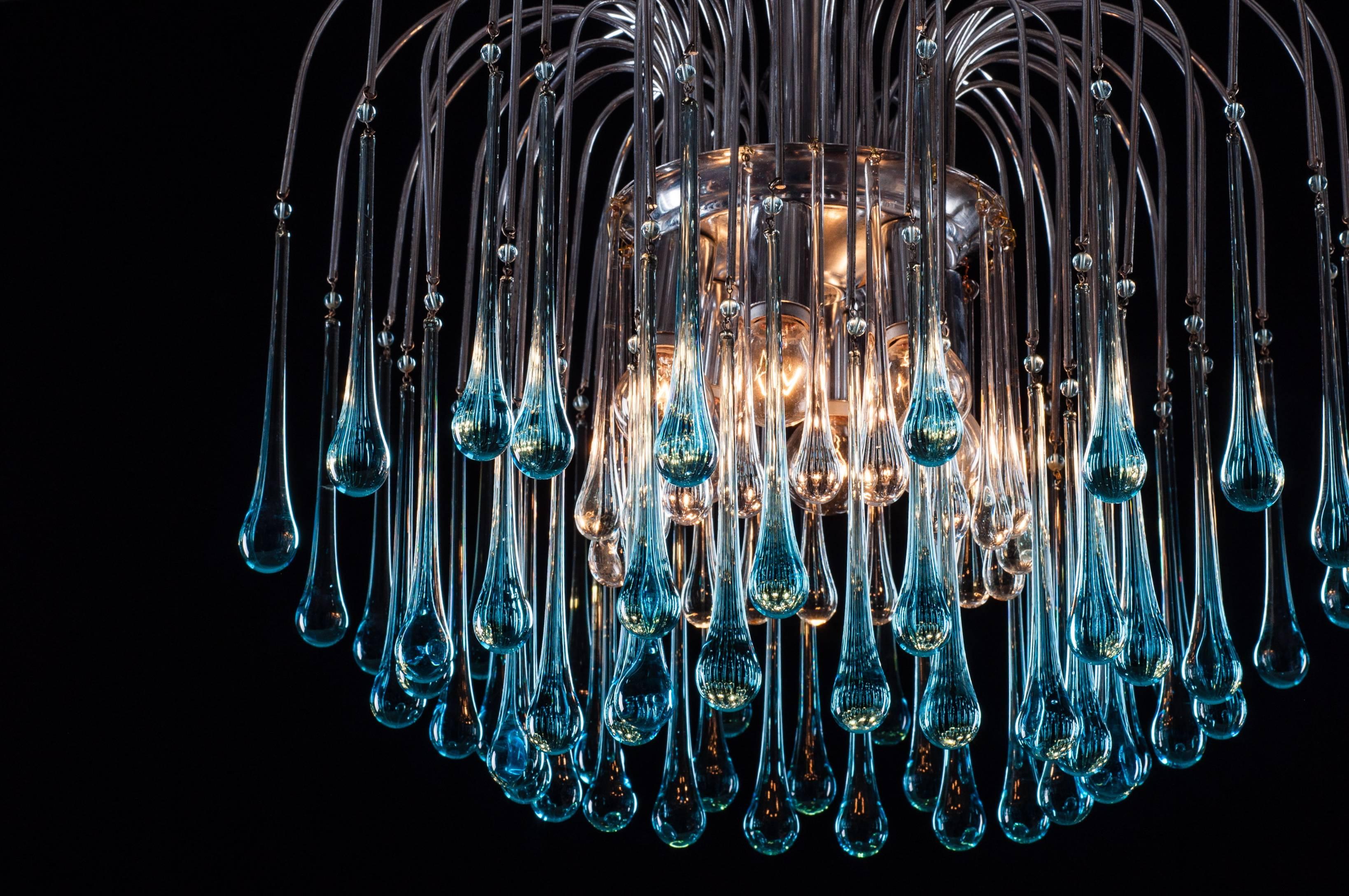 Murano Chandelier by Venini, 1960s en venta 1