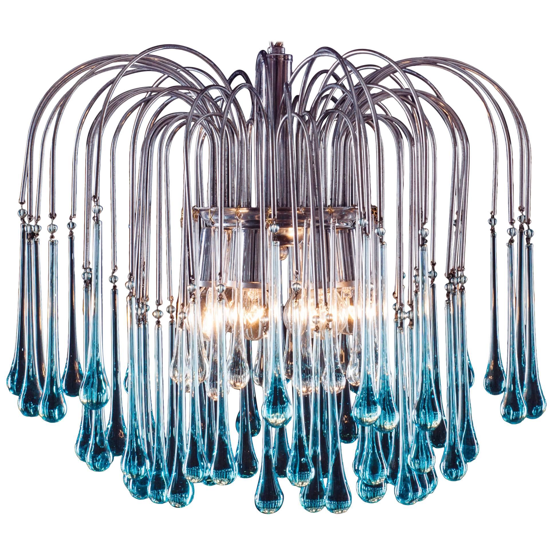 Murano Chandelier by Venini, 1960s en venta