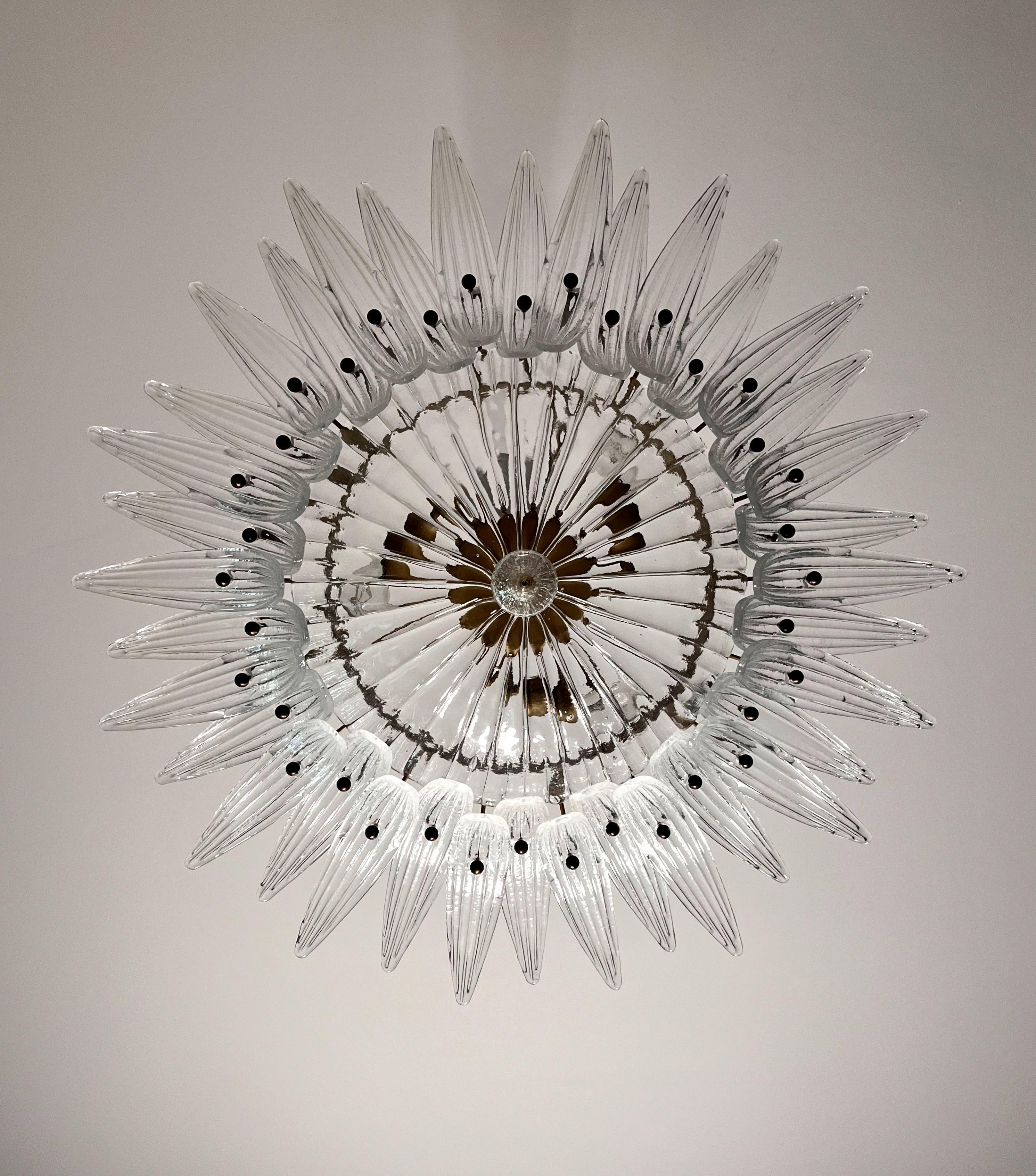 Murano Chandelier / ceiling light Original Palmette, clear glasses 2