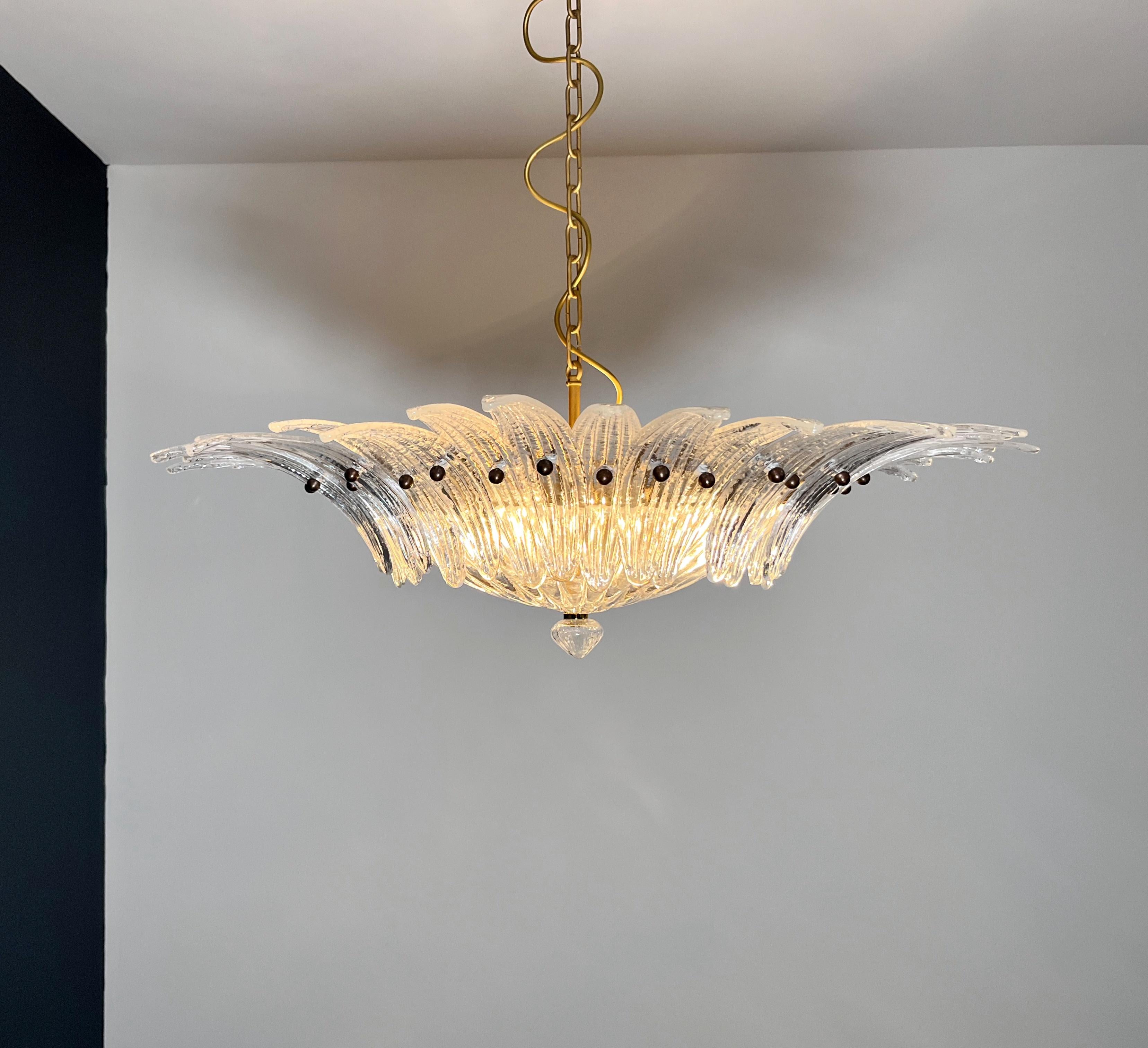 Murano Chandelier / ceiling light Original Palmette, clear glasses 4
