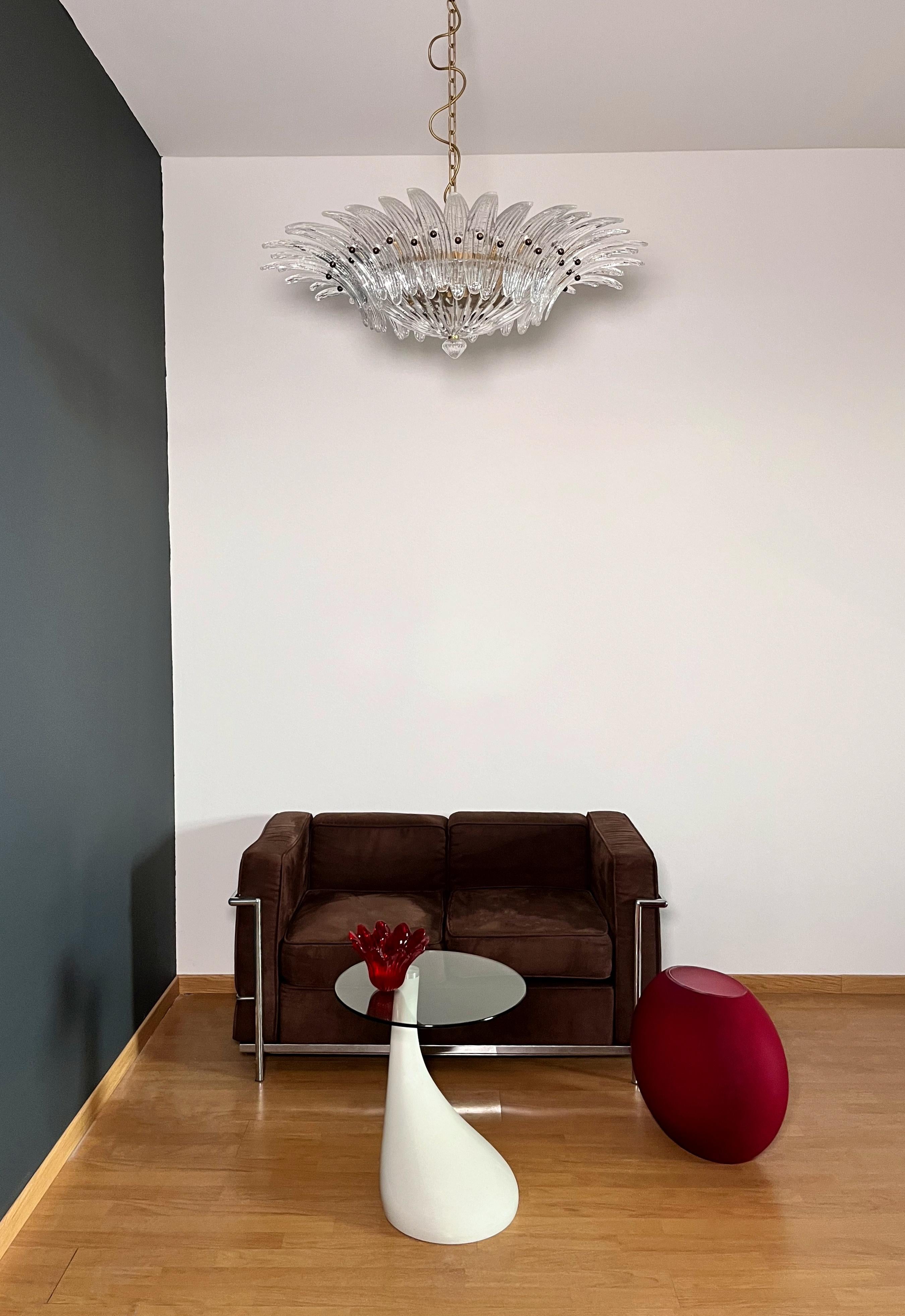 Murano Chandelier / ceiling light Original Palmette, clear glasses in vendita 8