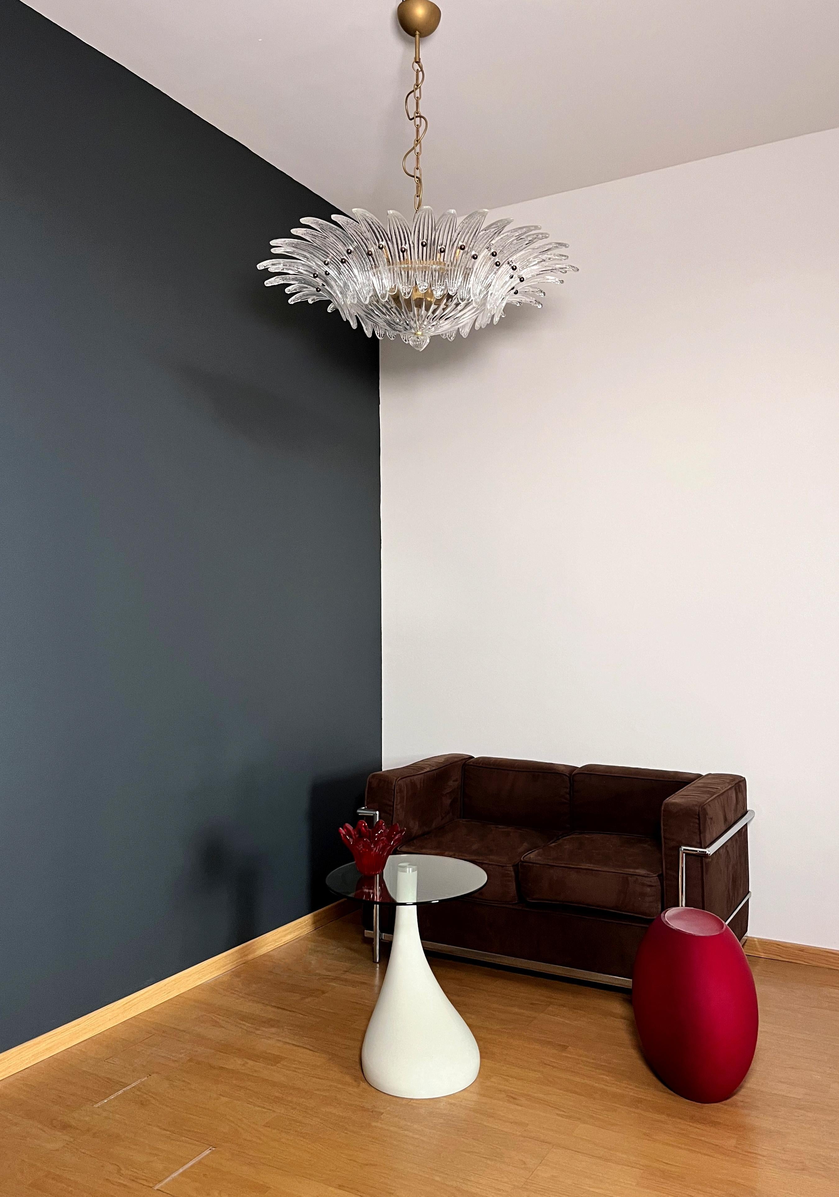 Murano Chandelier / ceiling light Original Palmette, clear glasses in vendita 9