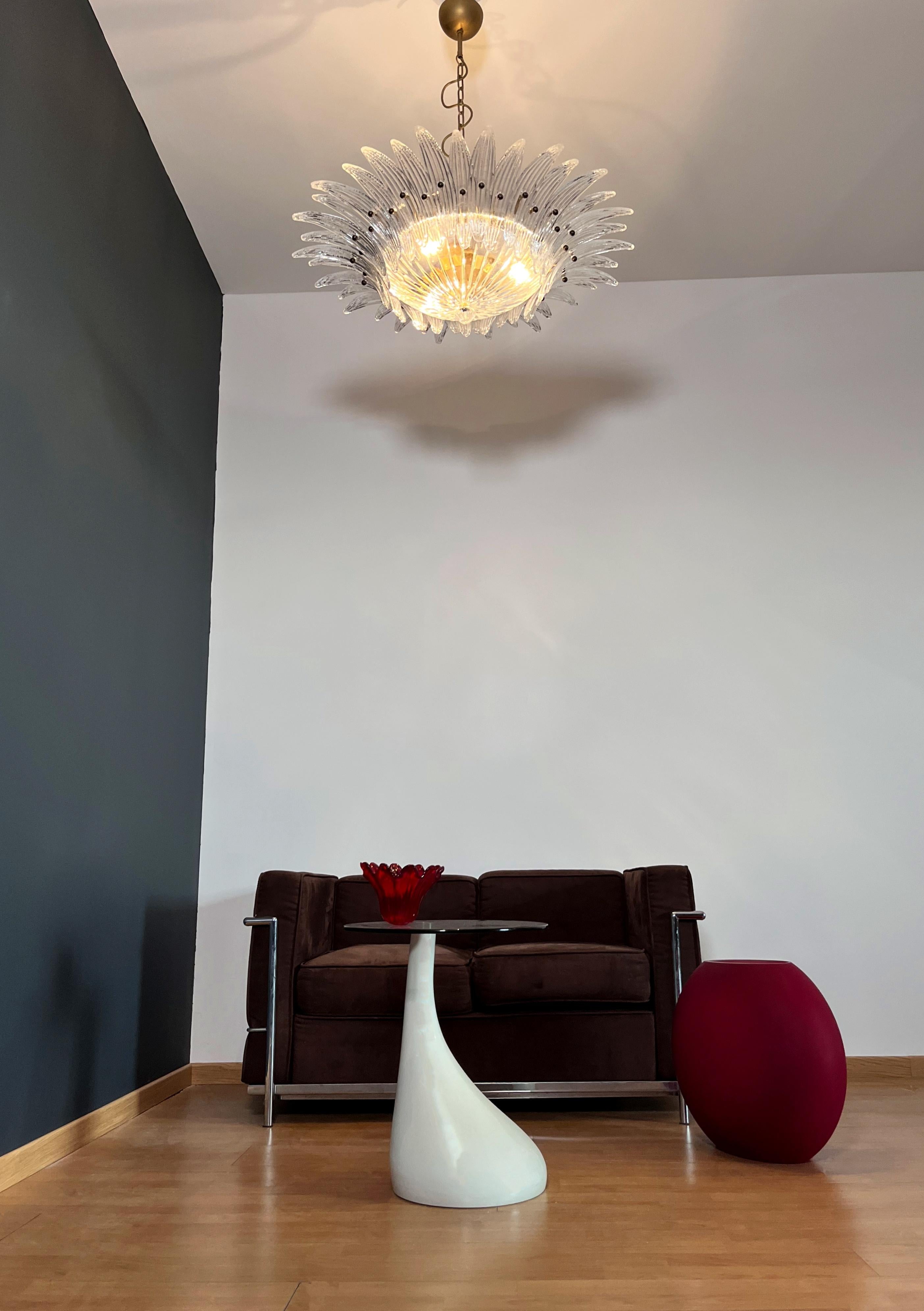 Murano Chandelier / ceiling light Original Palmette, clear glasses 10