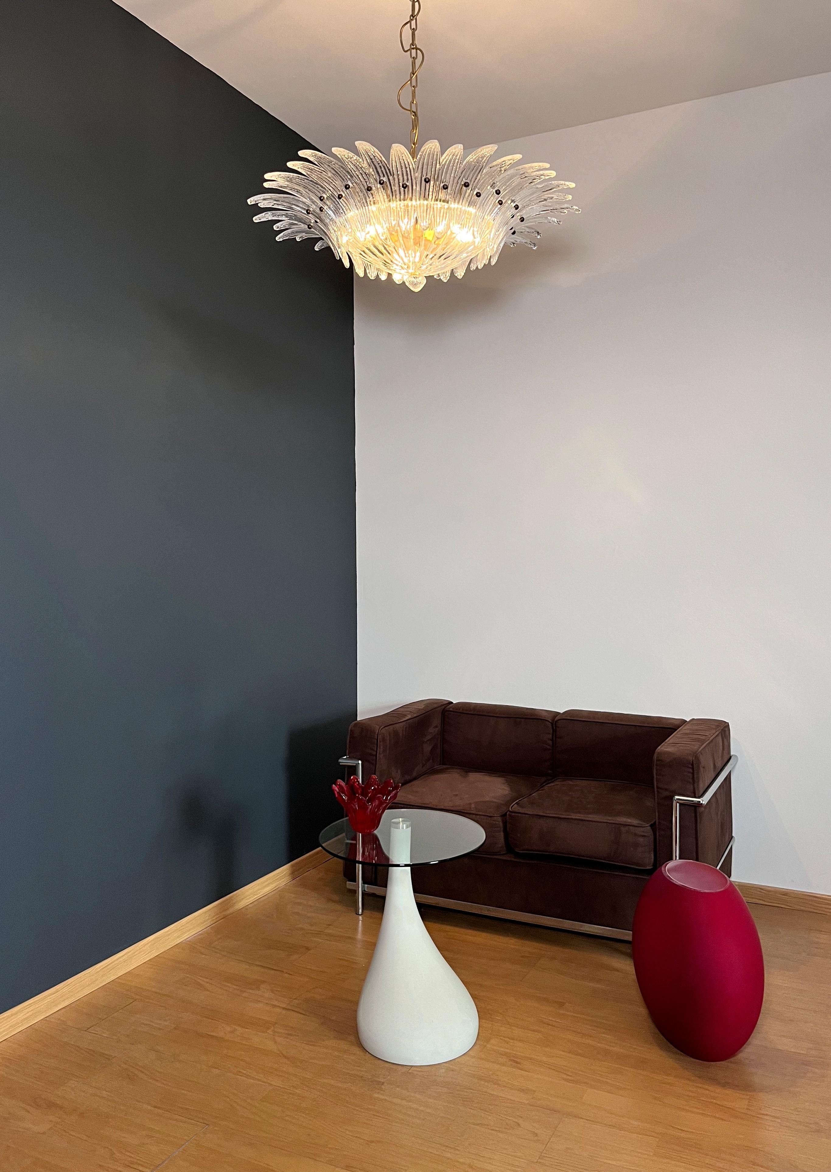 Murano Chandelier / ceiling light Original Palmette, clear glasses in vendita 10