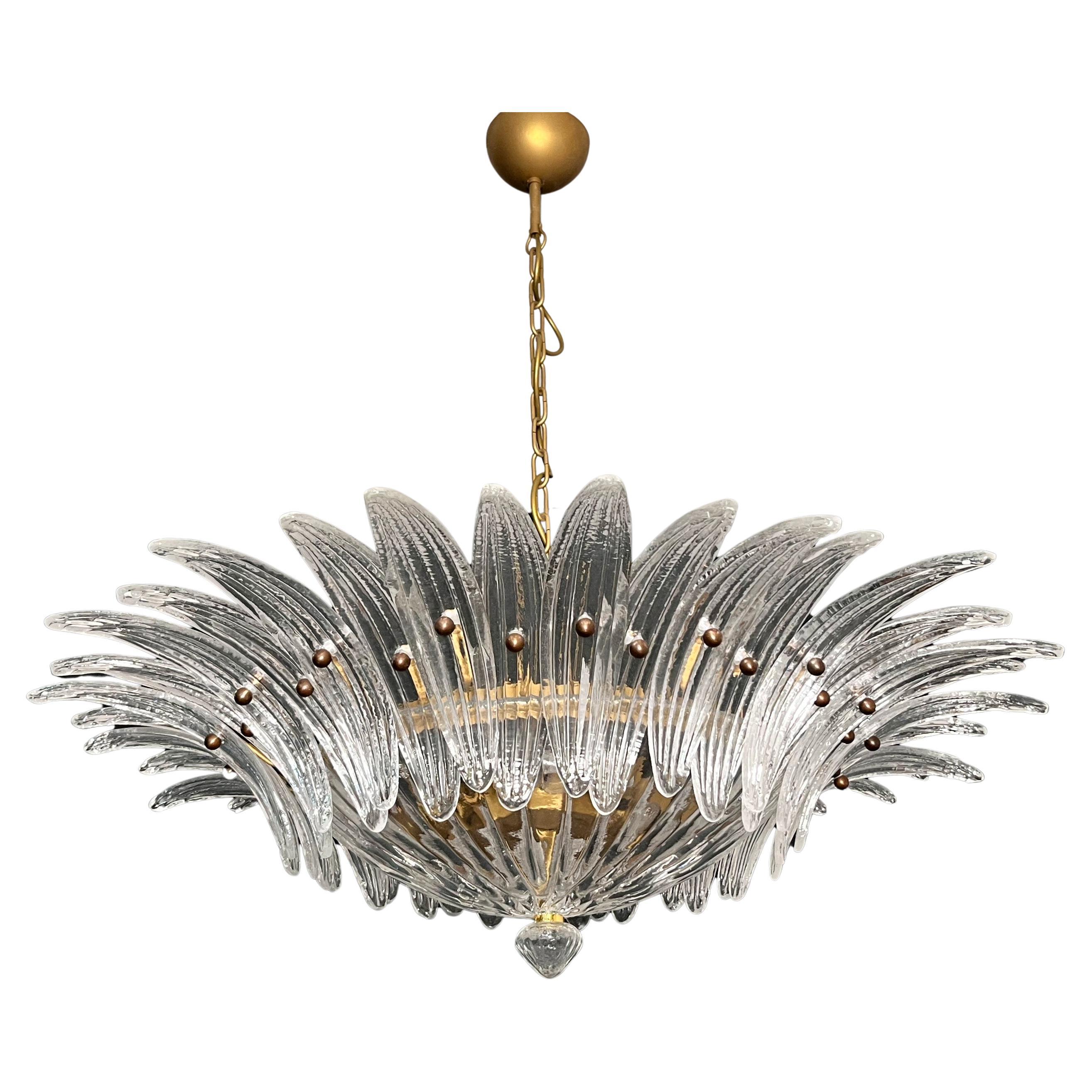 Murano Chandelier / ceiling light Original Palmette, clear glasses
