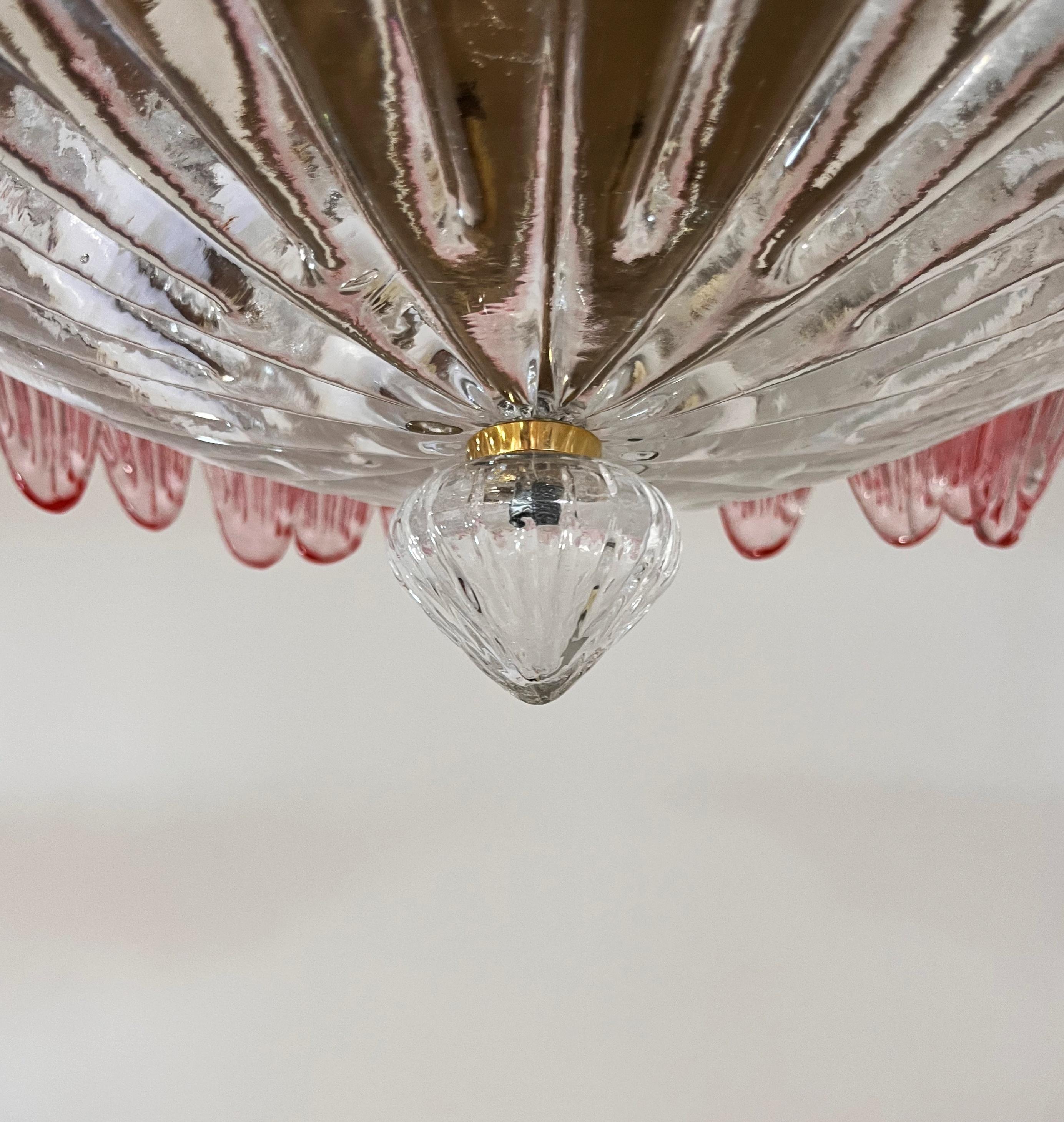 Murano Chandelier / ceiling light Original Palmette, PINK glasses 9