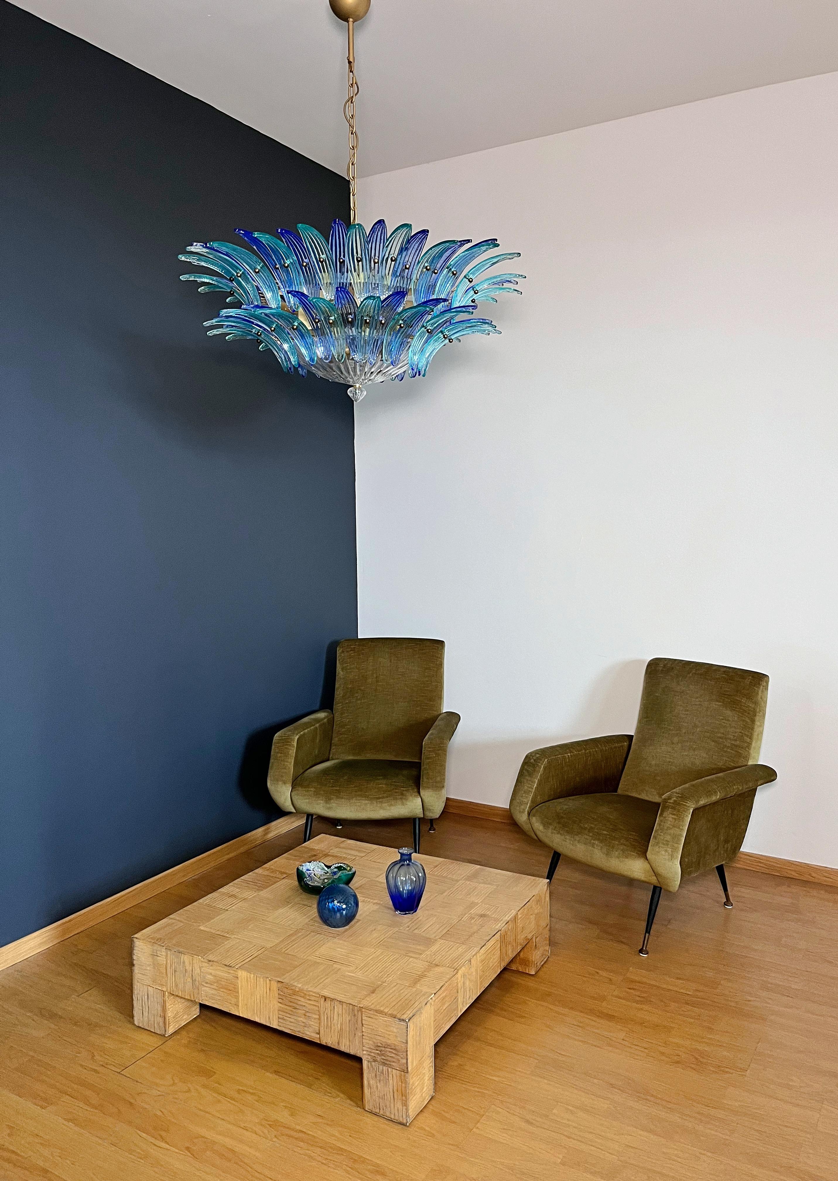 Mid-Century Modern Murano Chandelier / ceiling light Original Palmette, two levels For Sale