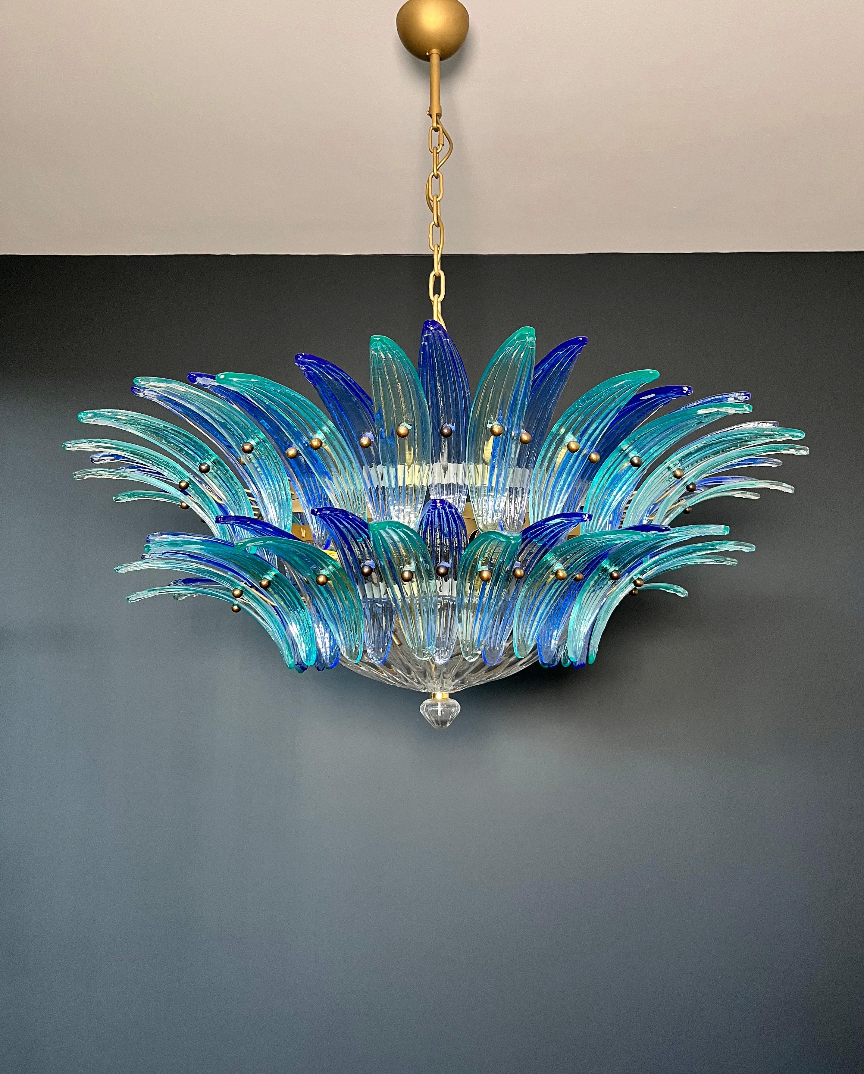 Galvanized Murano Chandelier / ceiling light Original Palmette, two levels For Sale