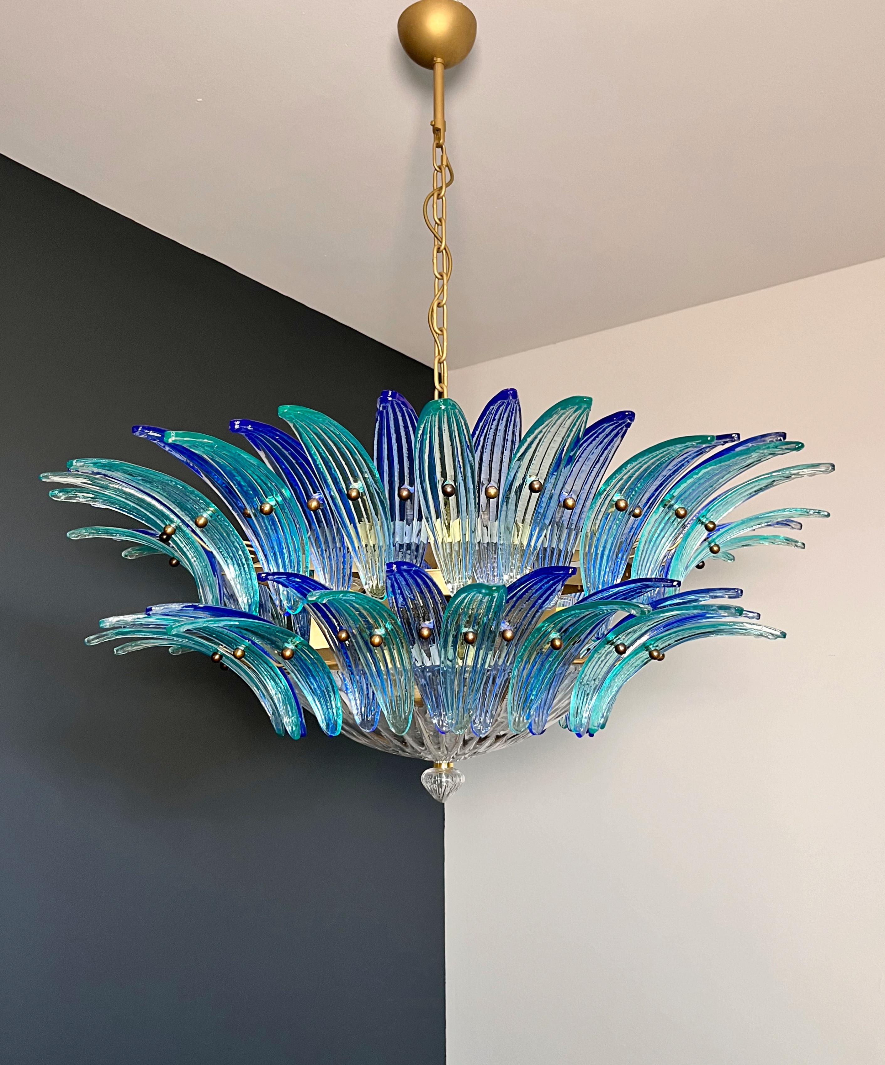 Art Glass Murano Chandelier / ceiling light Original Palmette, two levels For Sale