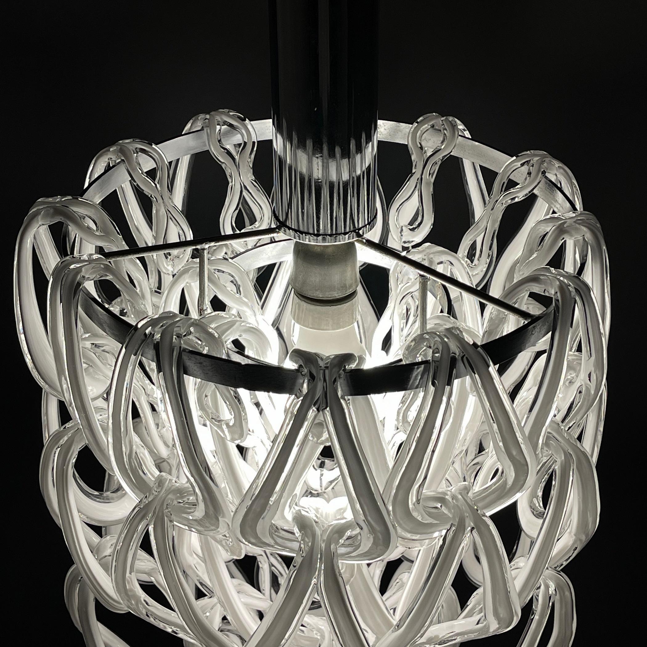 Murano Chandelier Giogali by Angelo Mangiarotti for Vistosi, Italy, 1970s For Sale 5