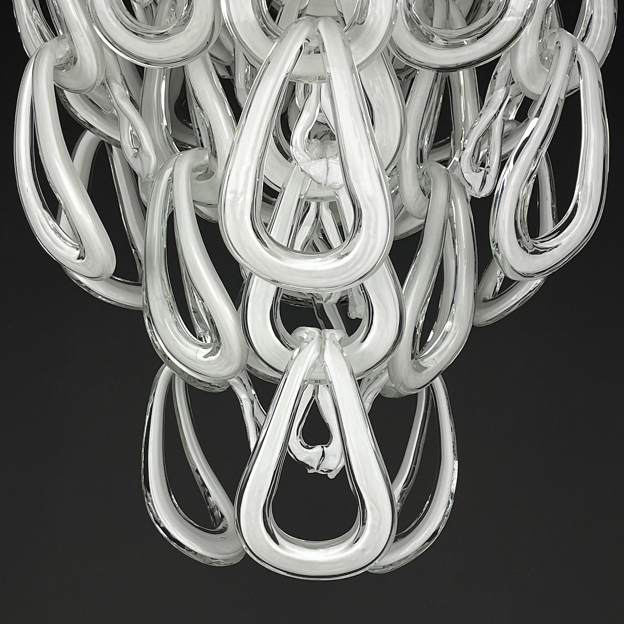 Murano Chandelier Giogali by Angelo Mangiarotti for Vistosi, Italy, 1970s For Sale 1