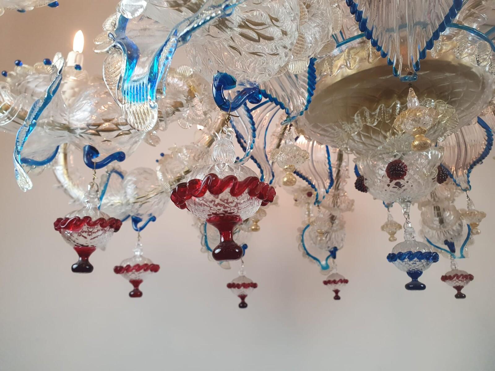 Murano Chandelier In Colored Glass, Early 20th In Good Condition For Sale In Brussels, BE