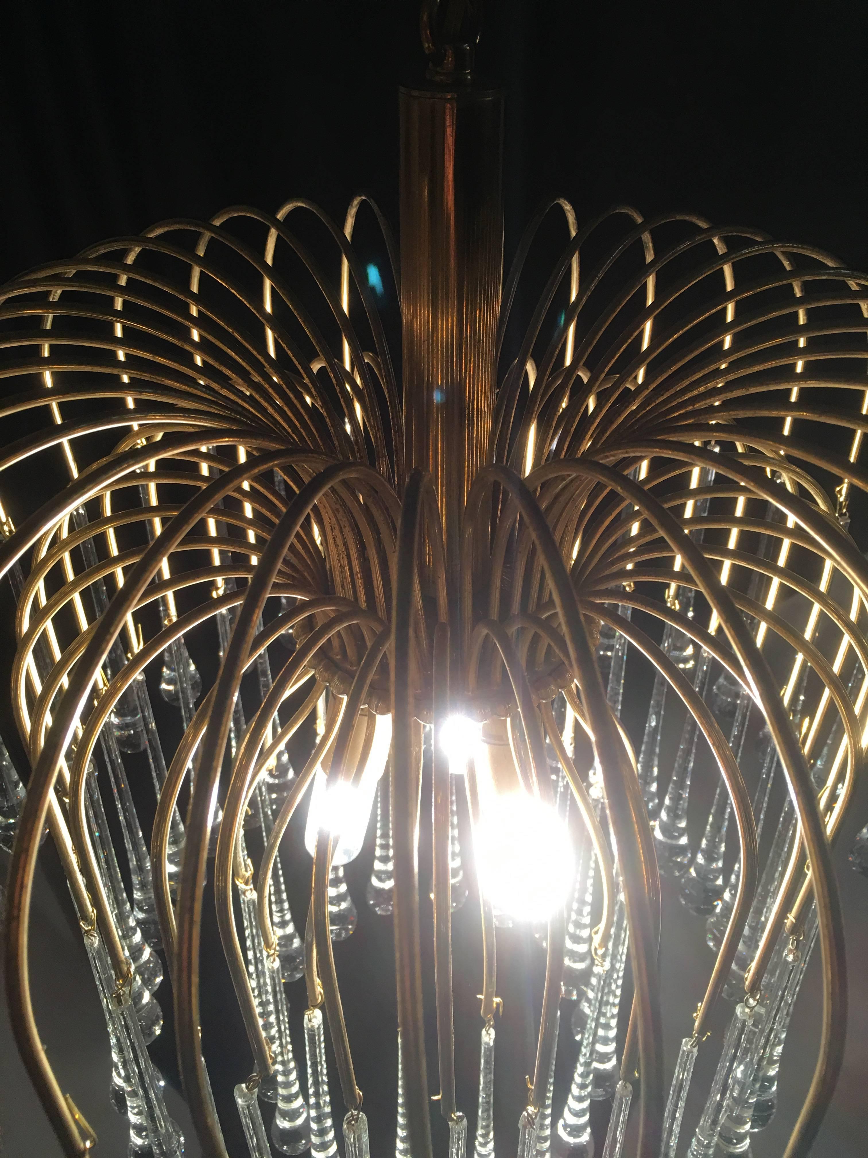 Mid-Century Modern Murano Chandelier in the Style of Venini, 1960s For Sale