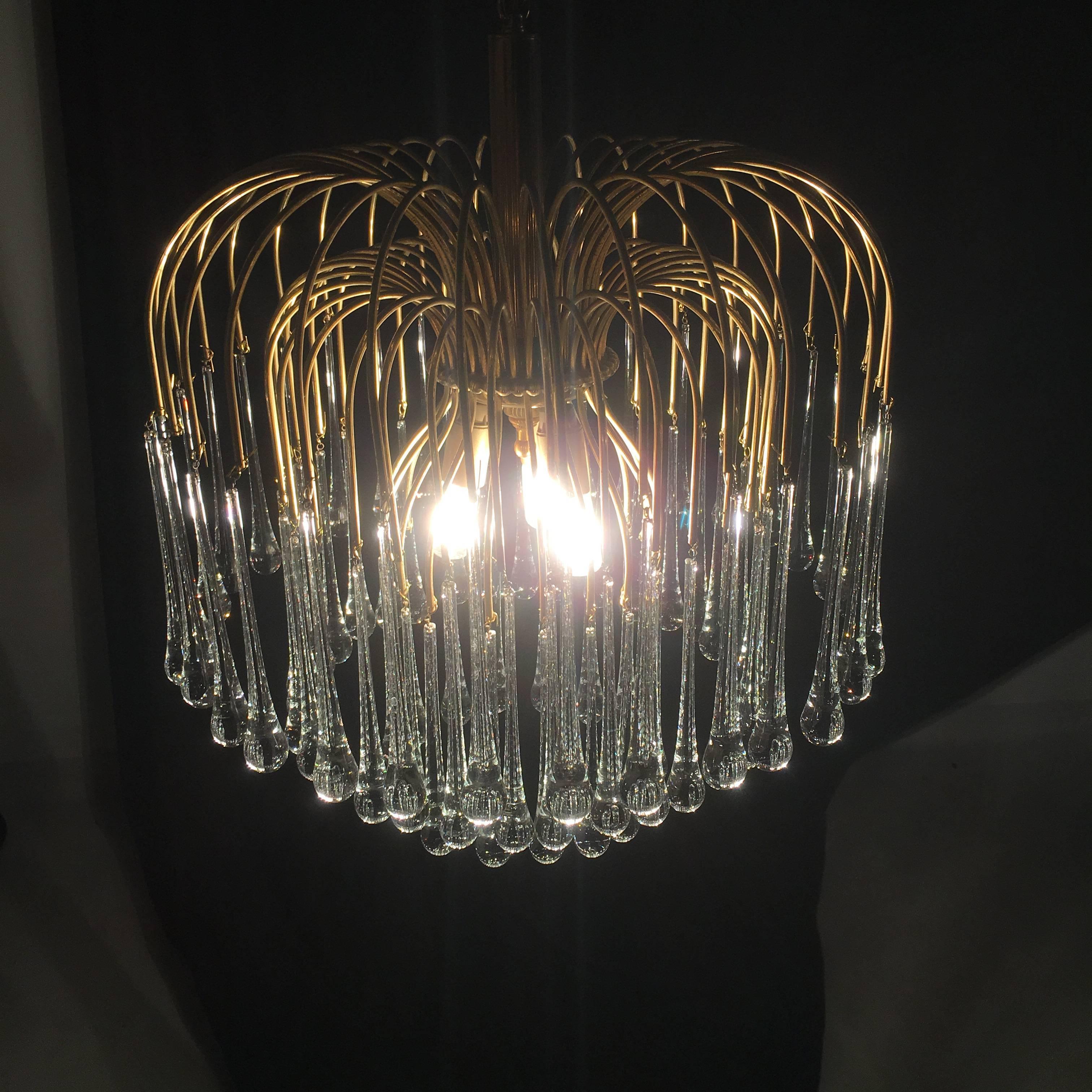Murano Chandelier in the Style of Venini, 1960s In Good Condition For Sale In Rome, IT