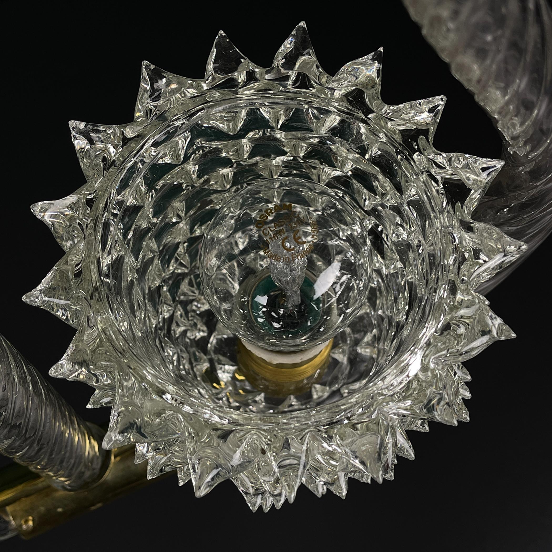 Lustre Murano Lyre par Ercole Barovier Barovier&Toso, Italie années 1940 en vente 3