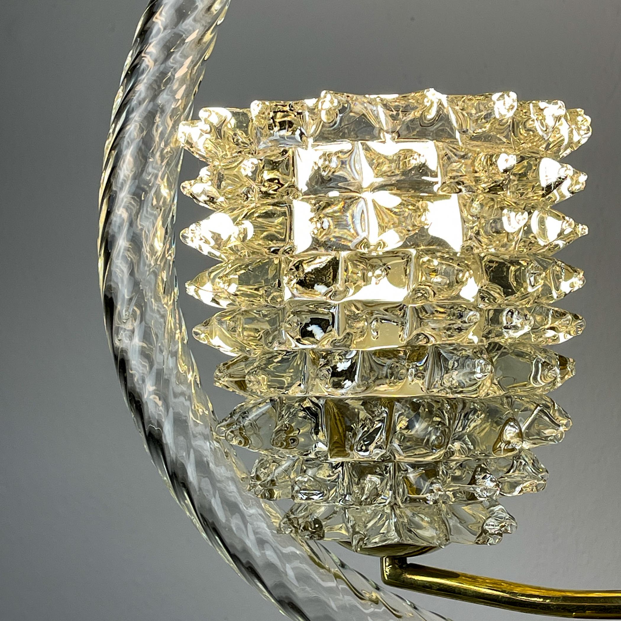 Art déco Lustre Murano Lyre par Ercole Barovier Barovier&Toso, Italie années 1940 en vente