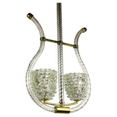 Murano-Kronleuchter Lyra von Ercole Barovier Barovier & Toso, Italien 1940er Jahre