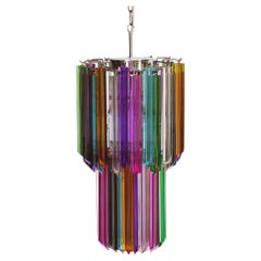 Lampadario in stile Murano multicolore - 46 prismi quadrilateri - modello No.
