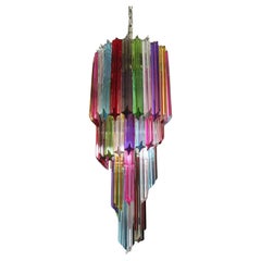 Murano chandelier multicolor - 54 quadriedri prism - Mariangela model
