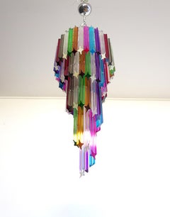 Lustre de Murano multicolore, prisme 86 Quadriedri, modèle Mariangela