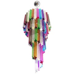 Murano Chandelier Multicolor, 86 Quadriedri Prism, Mariangela Model