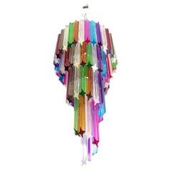 Vintage Murano chandelier multicolor - 86 quadriedri prism - Mariangela model