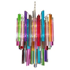 Murano chandelier multicolor triedri - 107 prism - Mariangela model