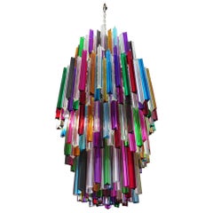 Murano Chandelier Multi-Color Triedri, 242 Prism, Mariangela Model