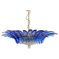 Murano Chandelier Original Palmette, blue glasses