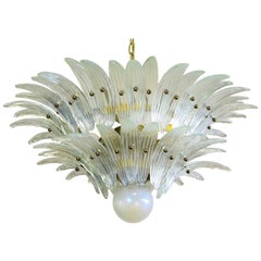 Murano Chandelier Original Palmette, Opal Iridiscent Glass