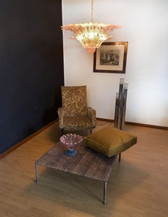 Murano Chandelier Original Palmette, Pink Glasses