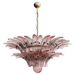 Murano Chandelier Original Palmette, Pink Glasses