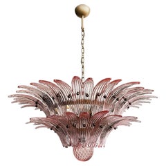Murano Chandelier Original Palmette, Pink Glasses