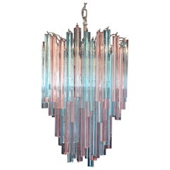 Murano Chandelier Triedri, 92 Prism, Multicolored Glasses