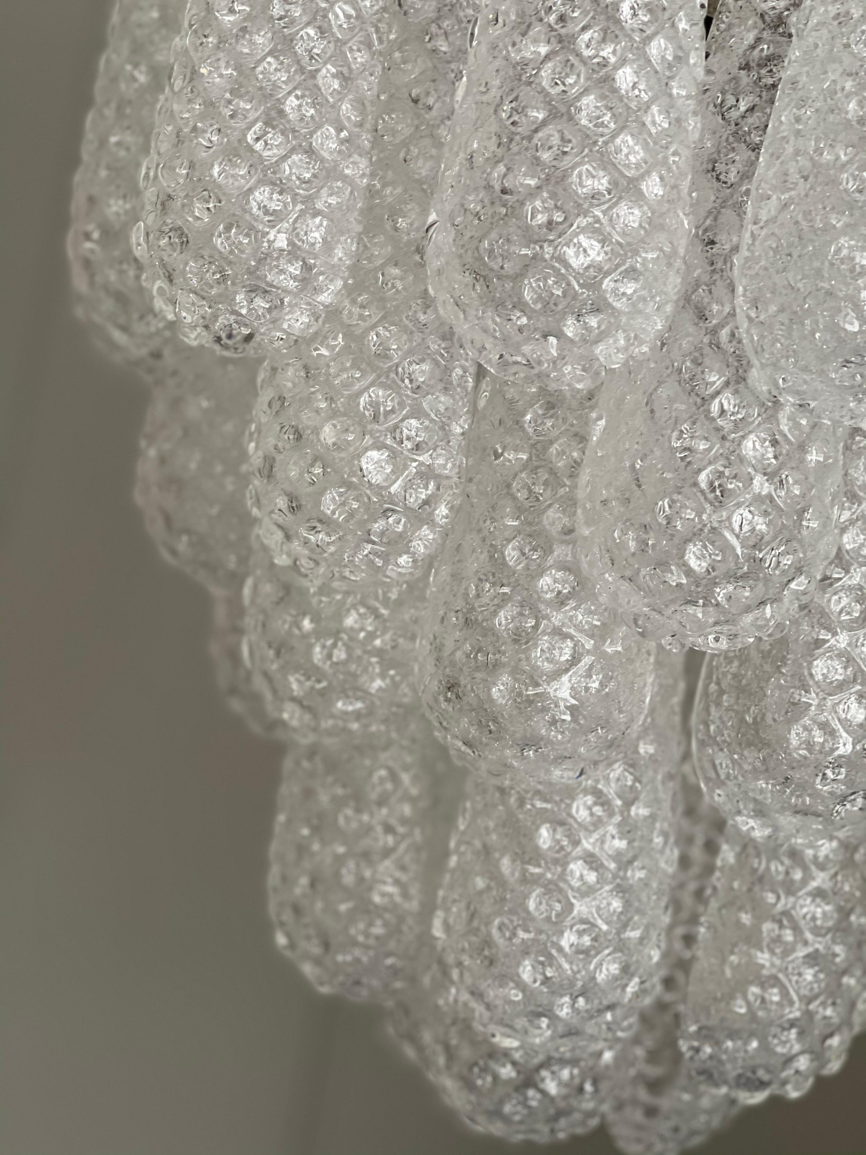 Murano Chandelier with Drop formed Prisms For Sale 1