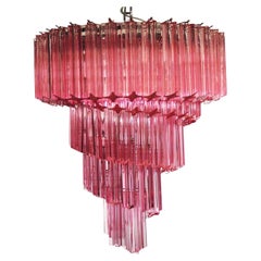 Murano Chandeliers 320 Crystal Pink Prism, Murano